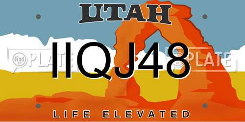 IIQJ48 Utah License Plate