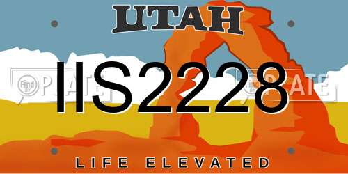 IIS2228 Utah License Plate