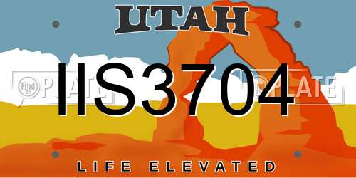 IIS3704 Utah License Plate