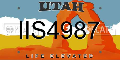 IIS4987 Utah License Plate