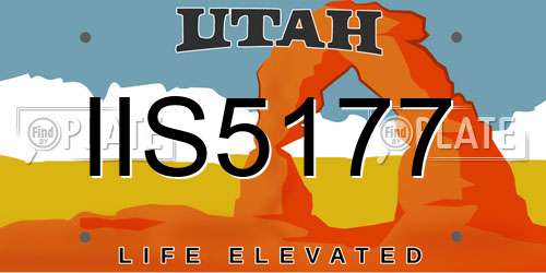 IIS5177 Utah License Plate