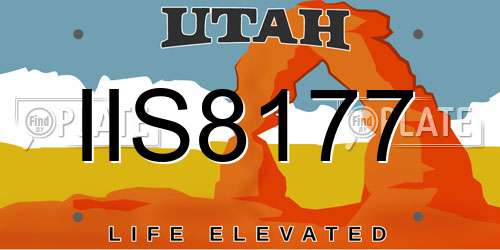 IIS8177 Utah License Plate