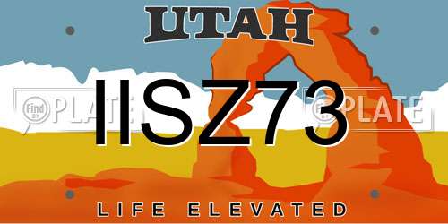 IISZ73 Utah License Plate