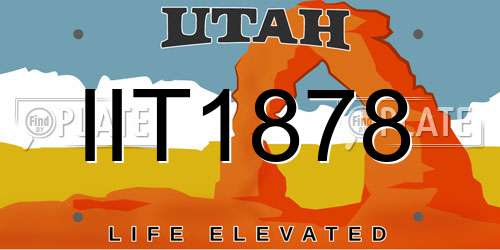 IIT1878 Utah License Plate