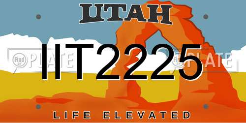 IIT2225 Utah License Plate