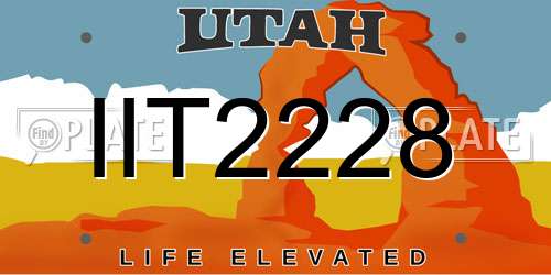 IIT2228 Utah License Plate