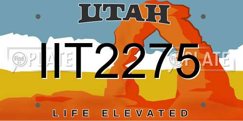 IIT2275 Utah License Plate