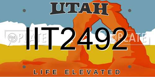 IIT2492 Utah License Plate