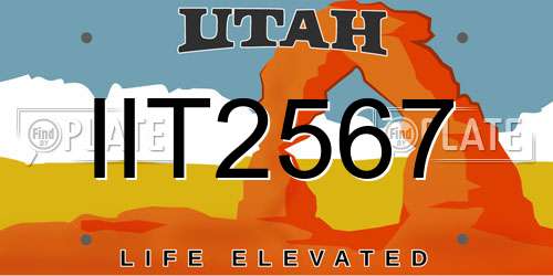IIT2567 Utah License Plate