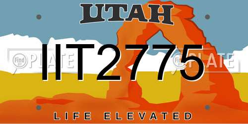 IIT2775 Utah License Plate