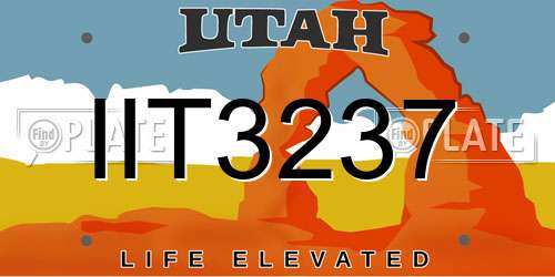 IIT3237 Utah License Plate