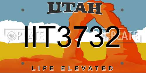 IIT3732 Utah License Plate