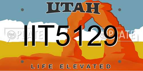 IIT5129 Utah License Plate