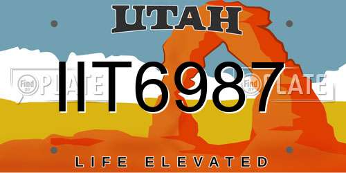 IIT6987 Utah License Plate