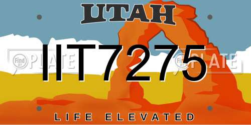 IIT7275 Utah License Plate
