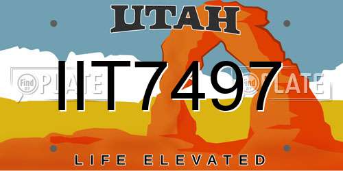 IIT7497 Utah License Plate