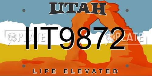 IIT9872 Utah License Plate