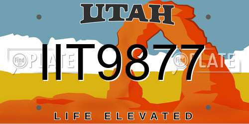 IIT9877 Utah License Plate