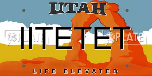 IITETET Utah License Plate