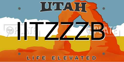 IITZZZB Utah License Plate