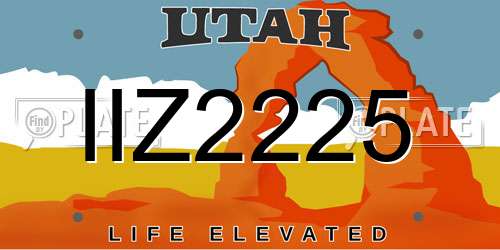 IIZ2225 Utah License Plate