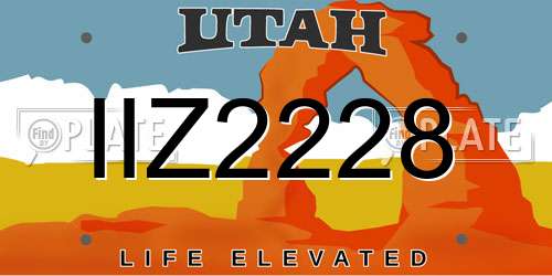 IIZ2228 Utah License Plate