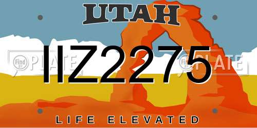 IIZ2275 Utah License Plate