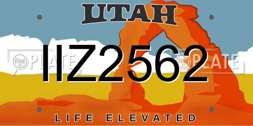 IIZ2562 Utah License Plate