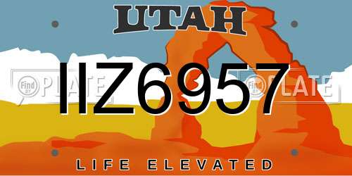 IIZ6957 Utah License Plate