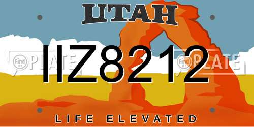 IIZ8212 Utah License Plate