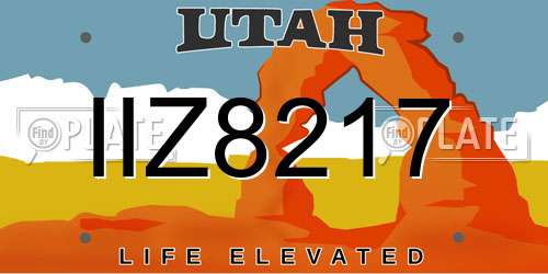 IIZ8217 Utah License Plate