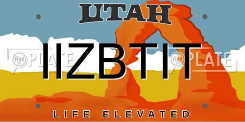 IIZBTIT Utah License Plate