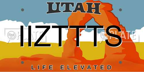 IIZTTTS Utah License Plate