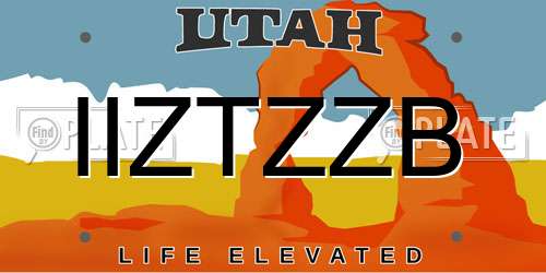 IIZTZZB Utah License Plate