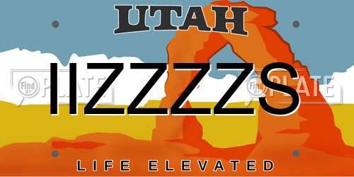 IIZZZZS Utah License Plate