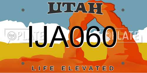 IJA060 Utah License Plate