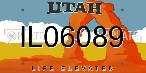 IL06089 Utah License Plate