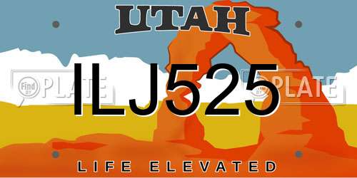 ILJ525 Utah License Plate