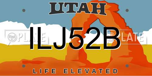 ILJ52B Utah License Plate