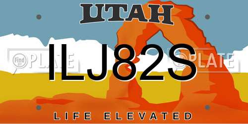 ILJ82S Utah License Plate