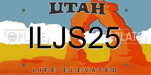 ILJS25 Utah License Plate