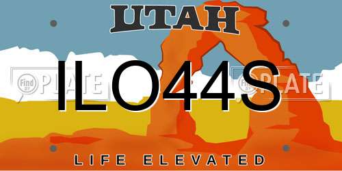 ILO44S Utah License Plate