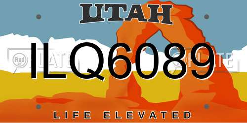 ILQ6089 Utah License Plate