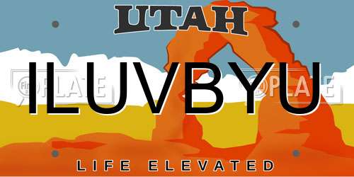ILUVBYU Utah License Plate