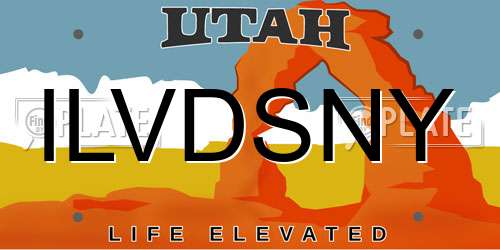 ILVDSNY Utah License Plate