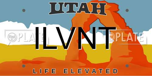 ILVNT Utah License Plate