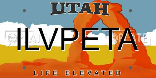ILVPETA Utah License Plate