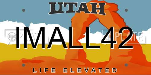 IMALL42 Utah License Plate