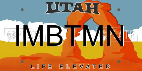 IMBTMN Utah License Plate
