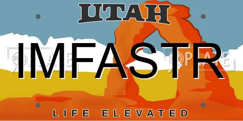 IMFASTR Utah License Plate